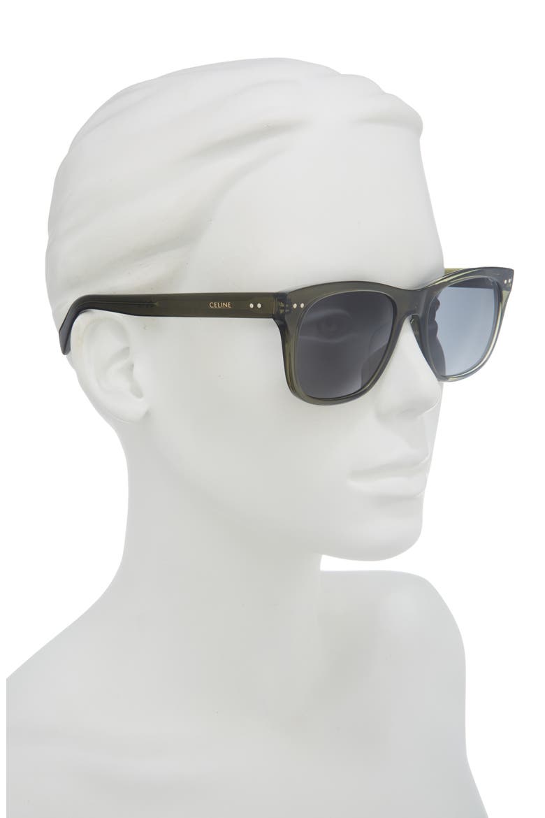 Triomphe 54mm Square Sunglasses, Alternate, color, SHINY DARK GREEN / SMOKE