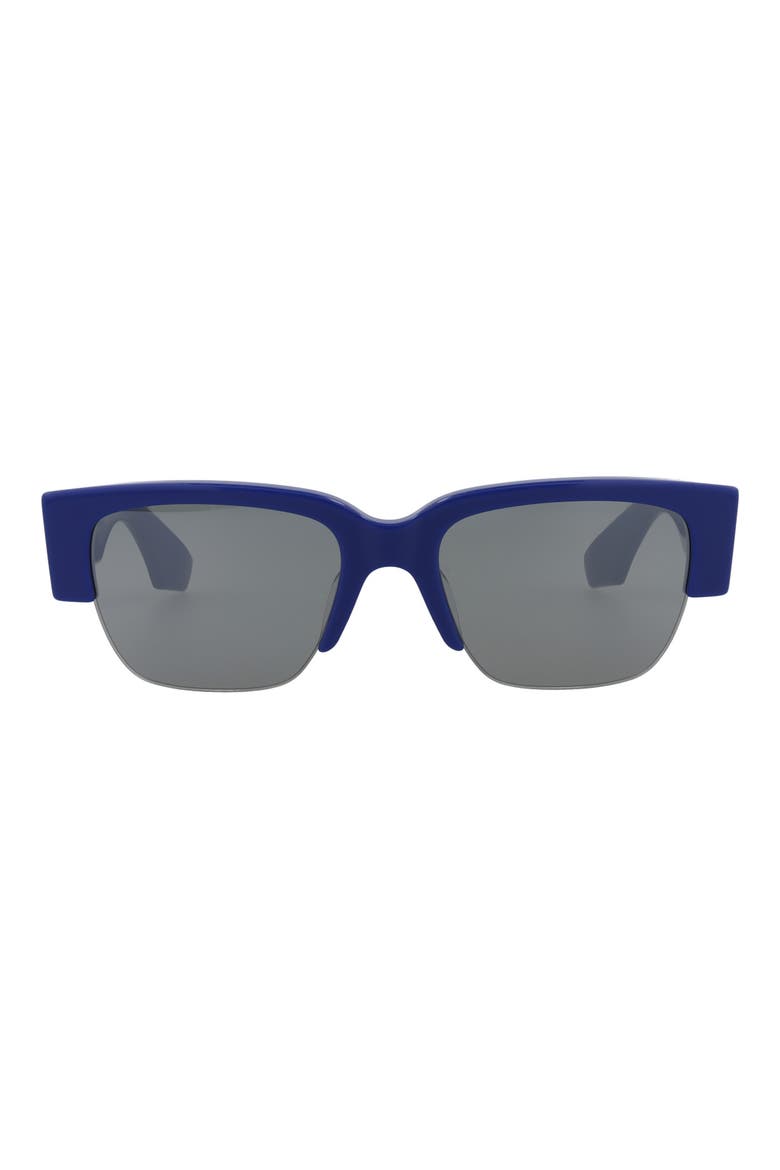 54mm Rectangle Sunglasses, Main, color, BLUE BLUE SILVER