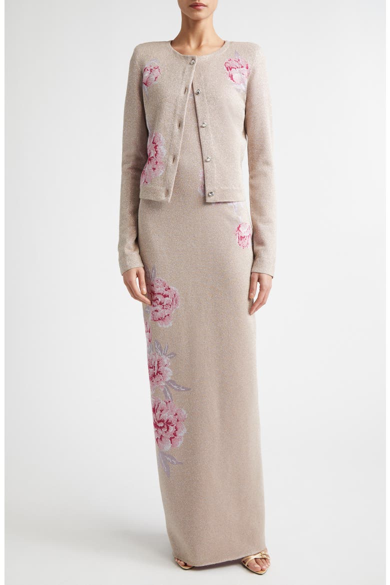 Peony Metallic Jacquard Cardigan, Alternate, color, PEONY METALLIC MULTI