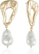 Ettika Abstract Imitation Pearl Drop Earrings