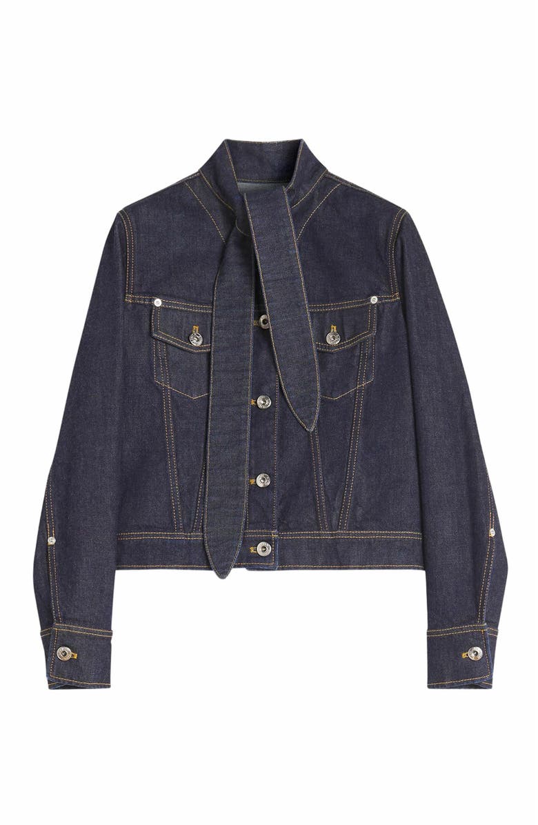 Lanvin ASCOT COLLAR JACKET IN DENIM, Alternate, color, 