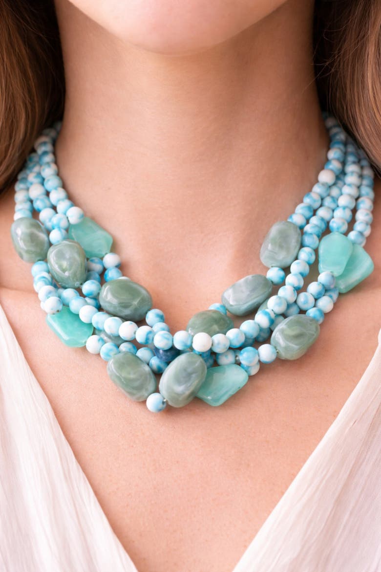 Laguna Layers Necklace, Alternate, color, Blue