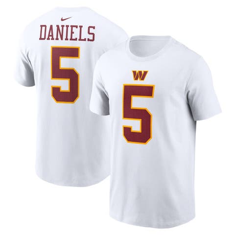 Men's Nike Jayden Daniels White Washington Commanders Player Name & Number T-Shirt