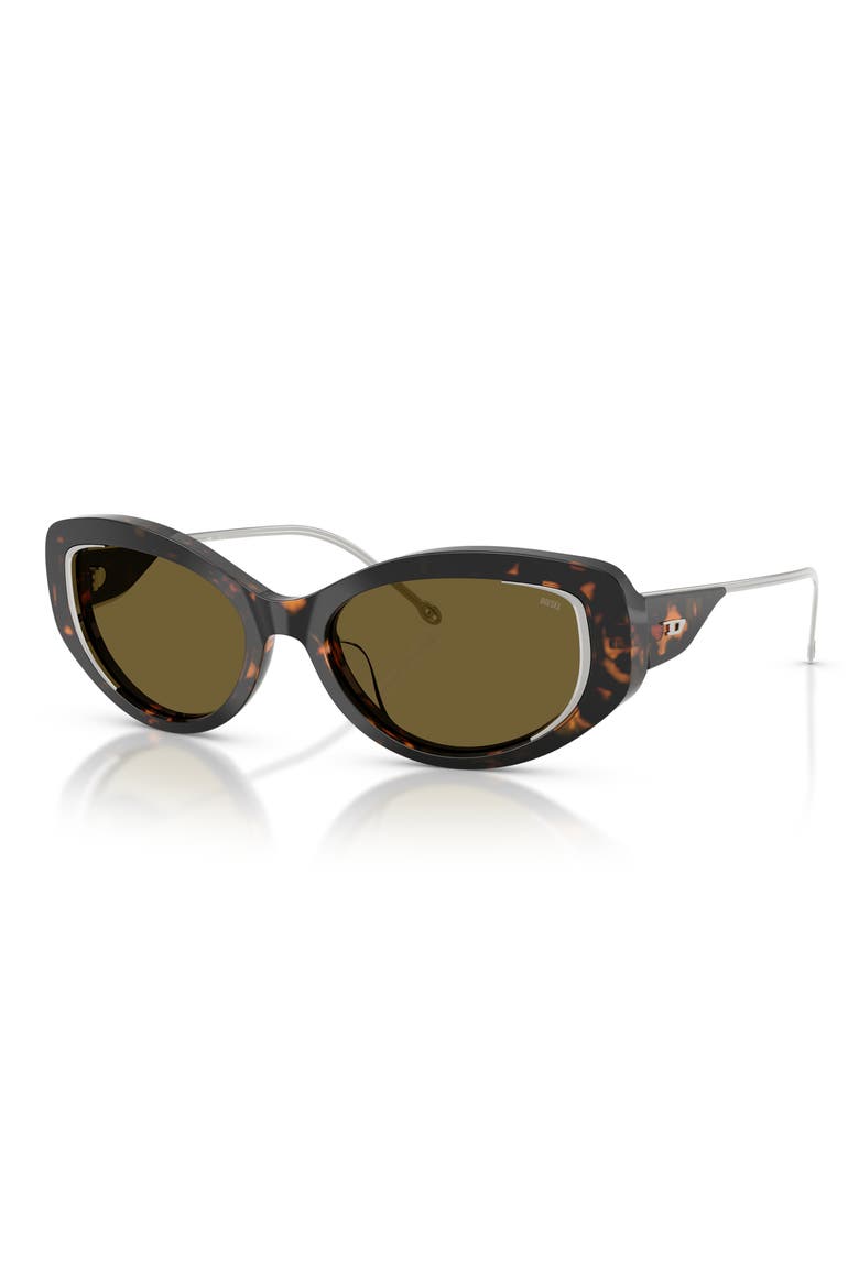 Geck-D 54mm Oval Sunglasses, Alternate, color, SHINY HAVANA/ BROWN