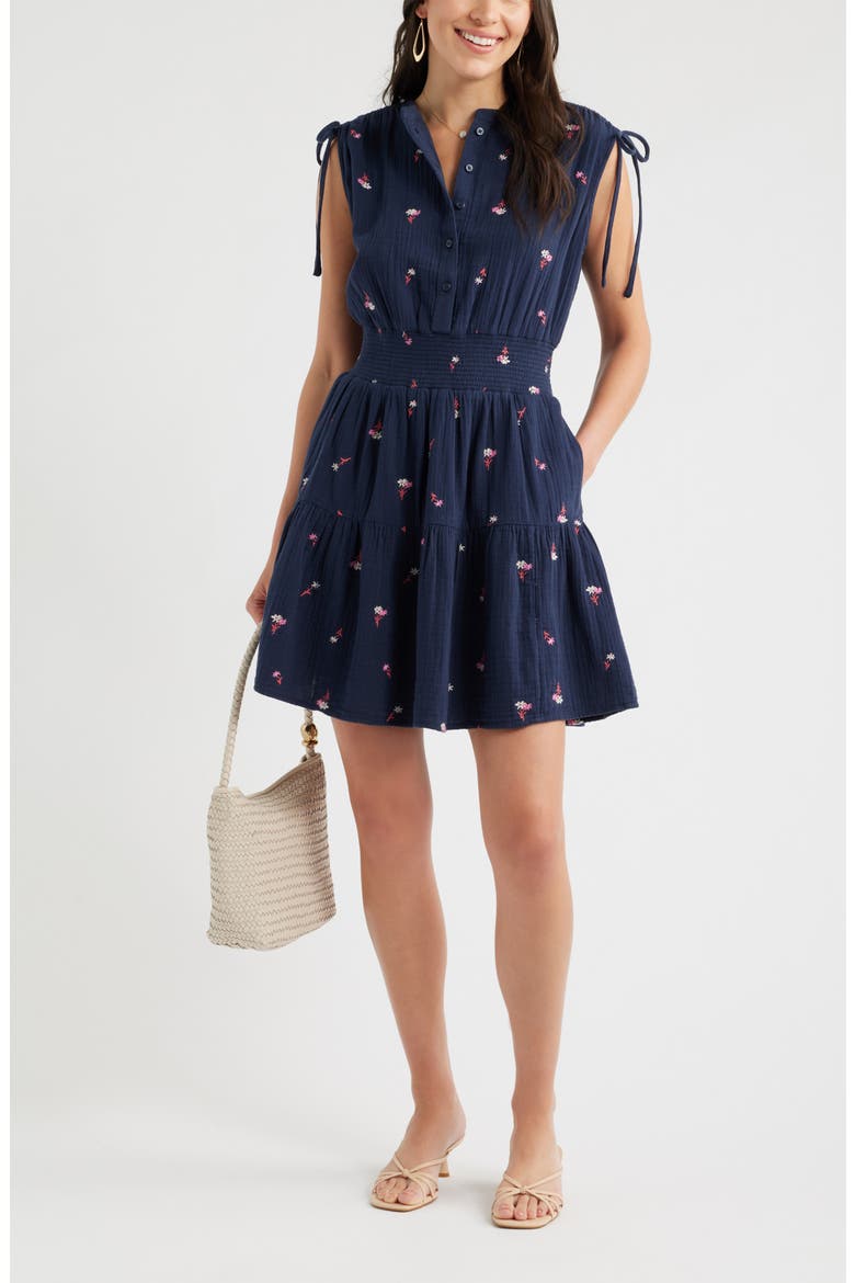 floral embroidered gauze dress Wsdear Off Shoulder Straps Flower Embroidery Gauze Ruffled Evening Homecoming Dress