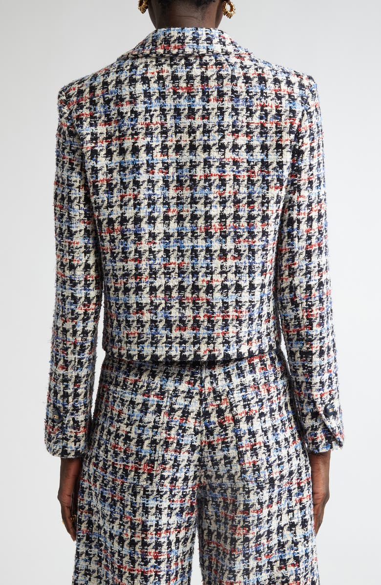 ST. JOHN Americana Houndstooth Eyelash Tweed Jacket, Alternate, color,