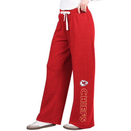 G-iii 4her By Carl Banks Red Kansas City Chiefs Field Wide Leg Sweatpants In Red
