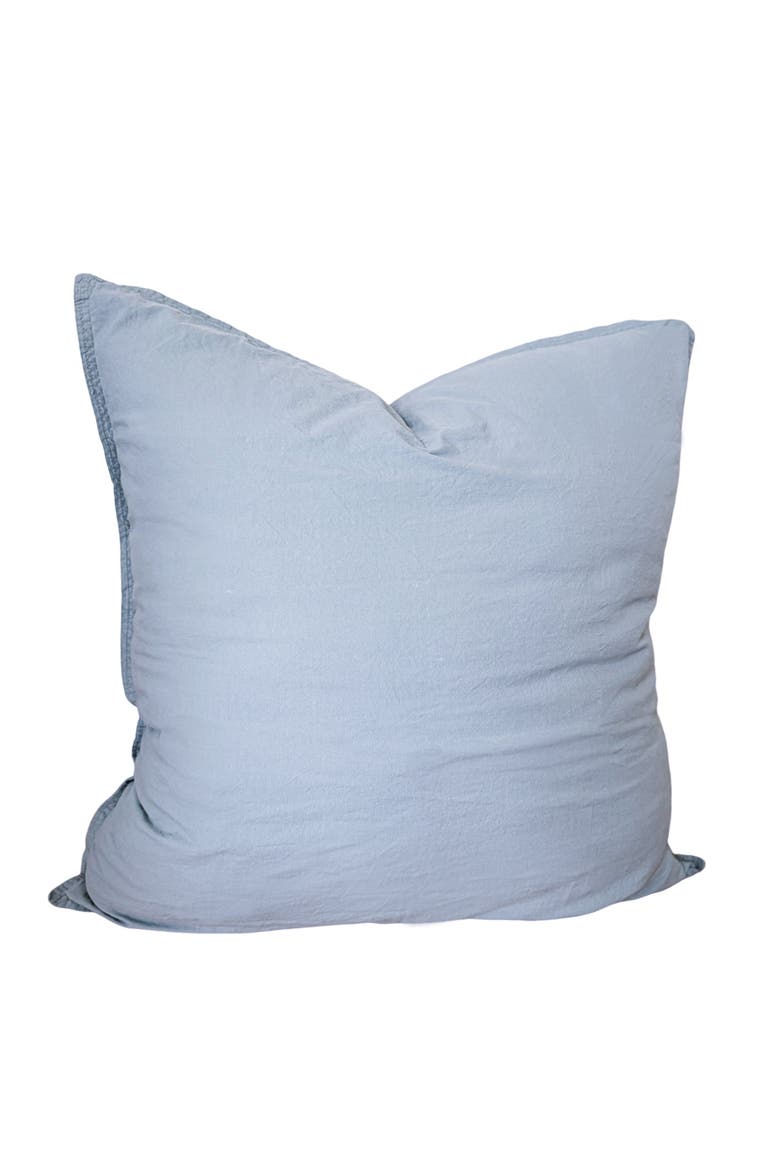Stonewashed Cotton Percale Pillow with Down Alternative Insert, Alternate, color, White
