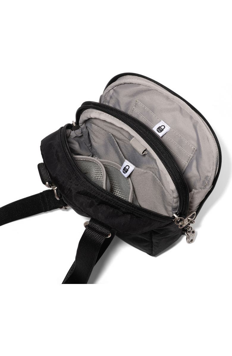 BAGGALLINI Securtex Anti-Theft Mini Everything Crossbody, Alternate, color, Black Cheetah Emboss