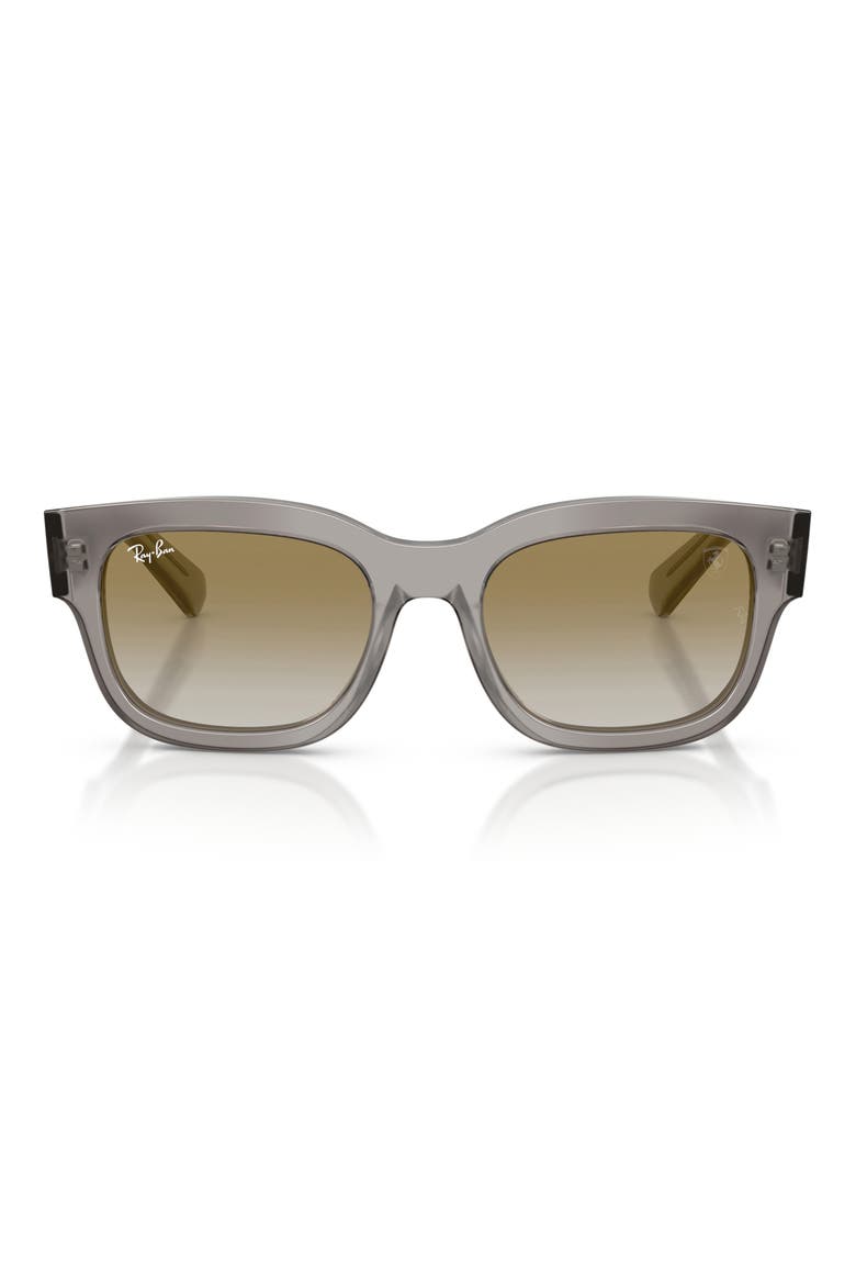 53mm Ferrari Gradient Square Sunglasses, Main, color, TRANSPARENT GREY / CLEAR