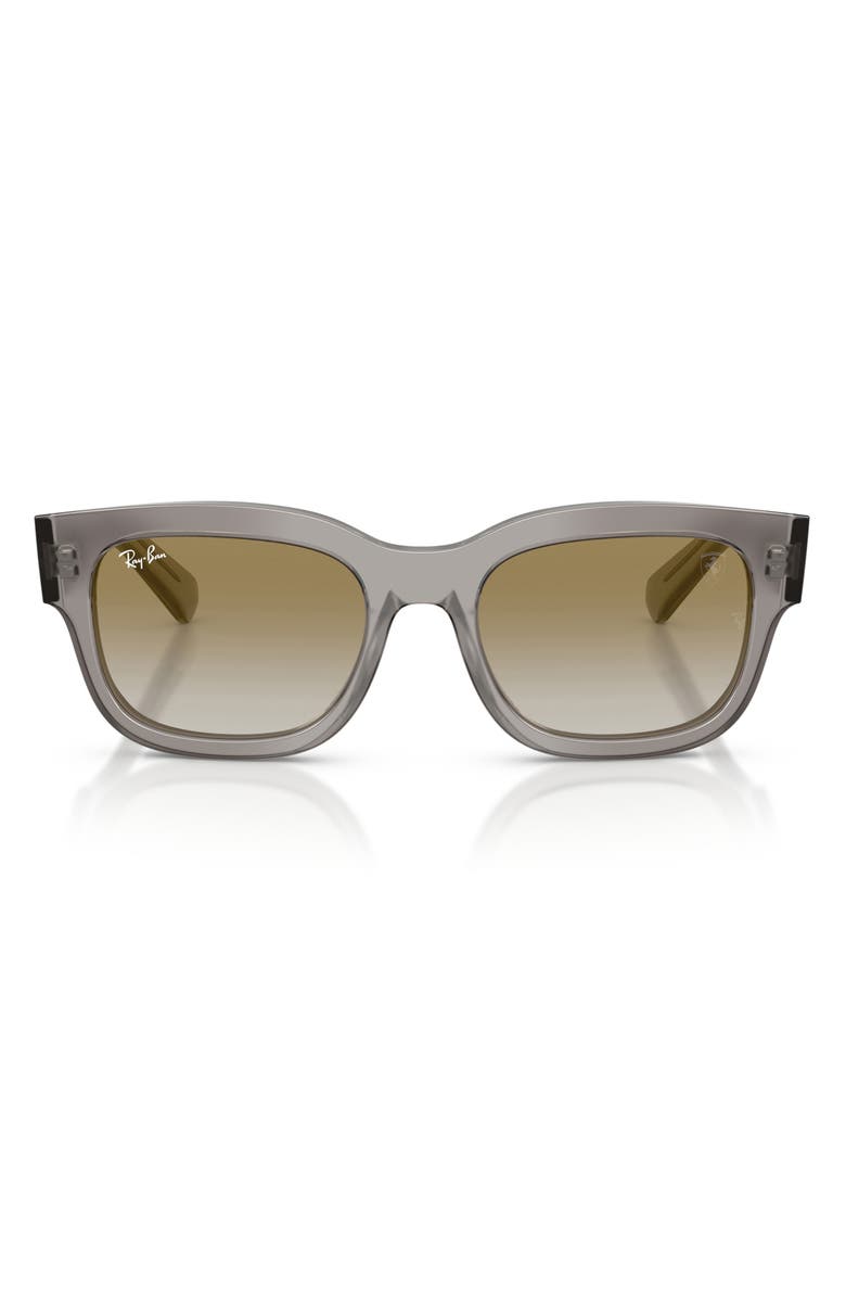 Ray-Ban 53mm Ferrari Gradient Square Sunglasses, Main, color, Transparent Grey / Clear