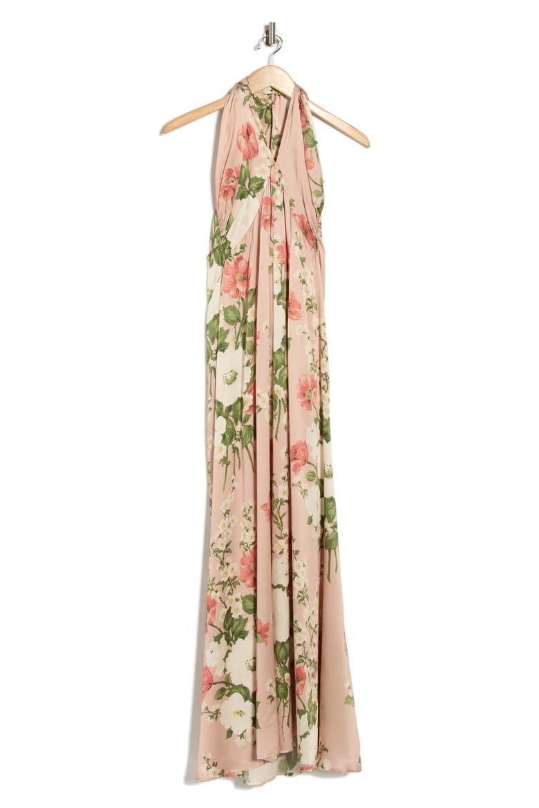 Veria Silk Maxi Dress, Alternate, color, ROSE GARDEN