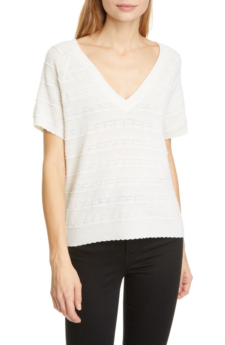 Joie Anoushka Short Sleeve Merino Wool Sweater, Main, color,