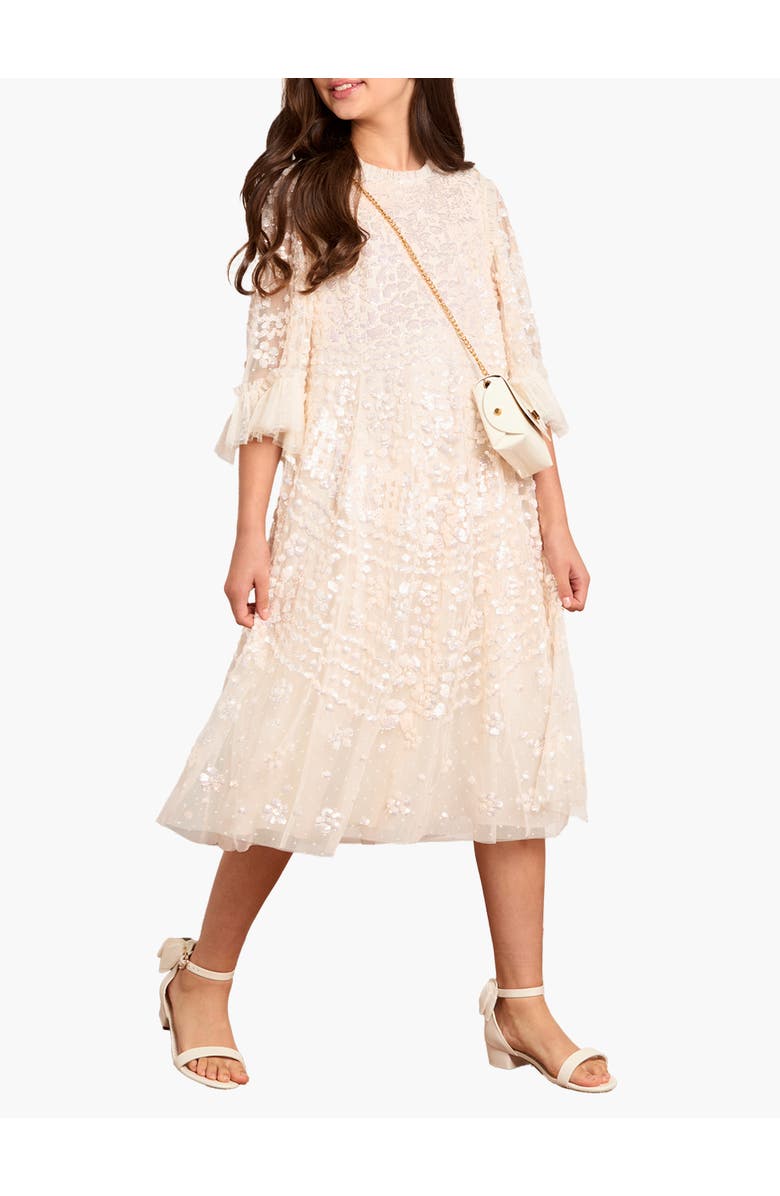 Needle & Thread Anais Sequin Kids Dress, Main, color, Cream/Seashell