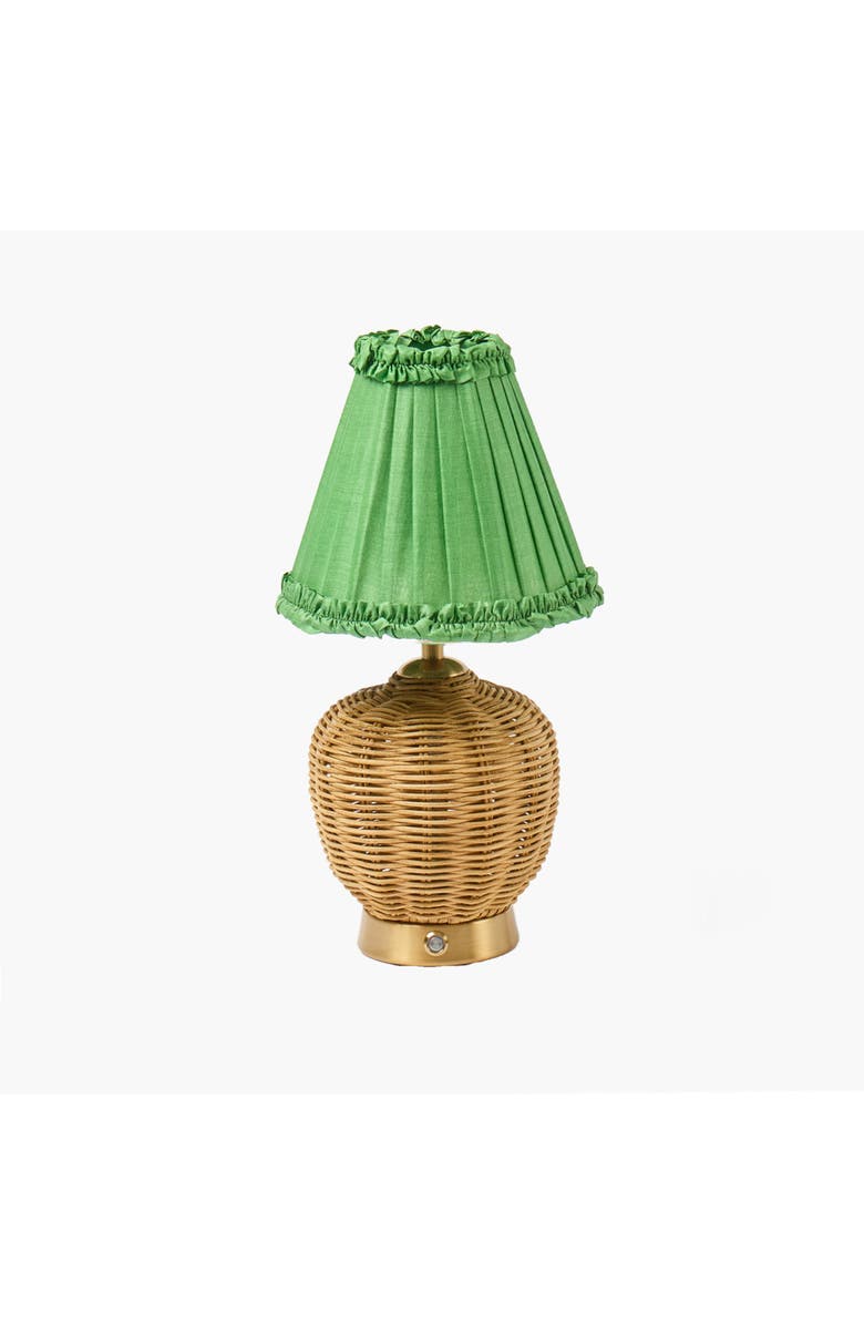 Mrs. Alice Frilled Silk Lampshade, Alternate, color, Green