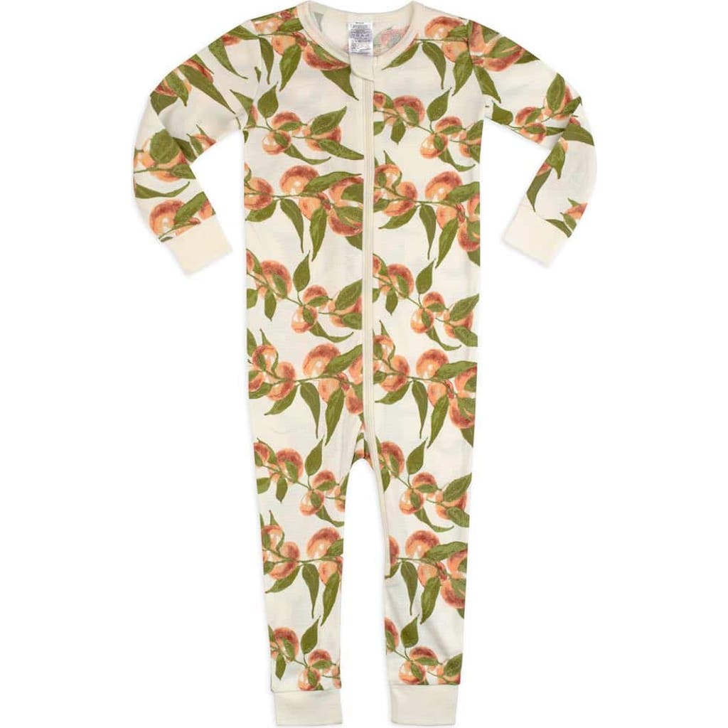 Milkbarn Organic Cotton Zipper Pajama In Neutral