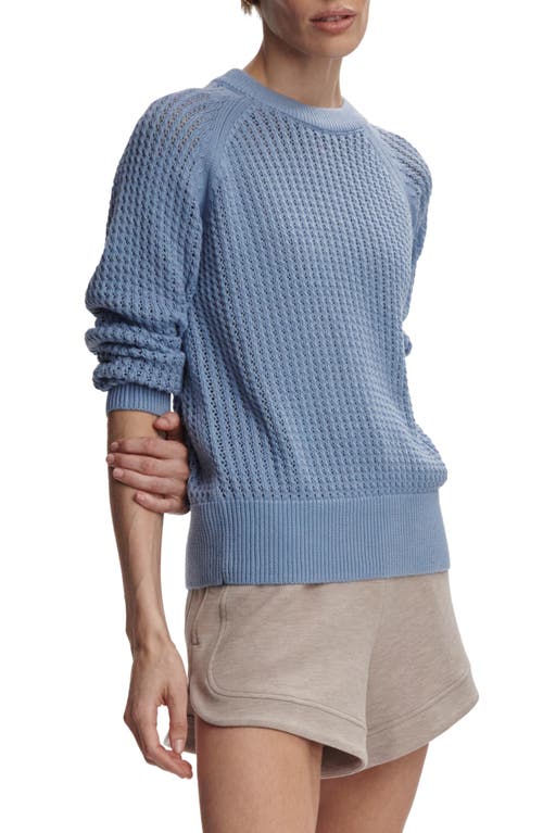 Varley Clay Open Knit Sweater In Rain Blue