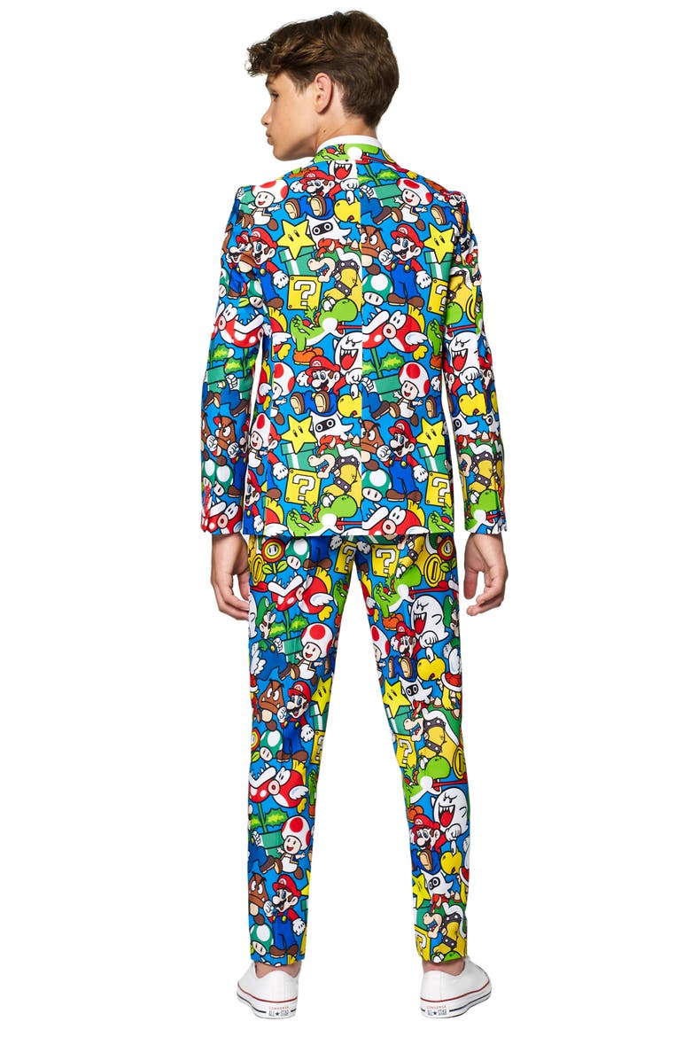 Super Mario Two-Piece Suit with Tie, Alternate, color, BLUE