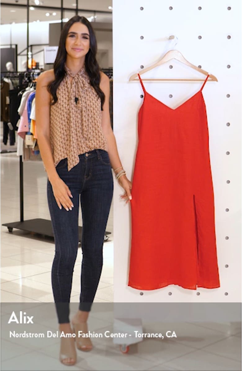 Brianna Side Slit Linen Dress, sales video thumbnail