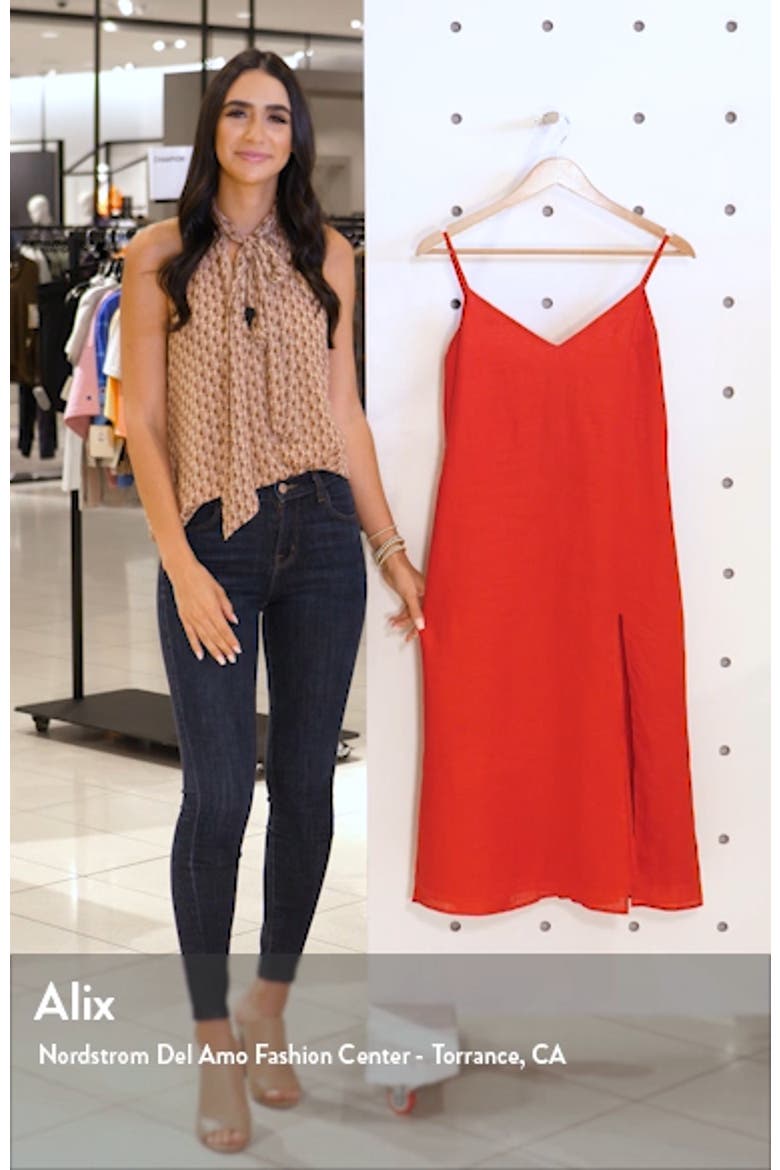Brianna Side Slit Linen Dress video