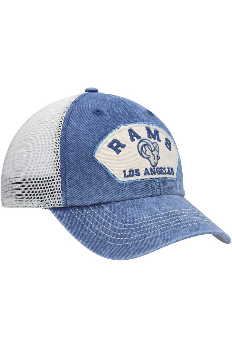 Men's '47 Navy/White Los Angeles Rams Denali Trucker Clean Up Snapback Hat, Alternate, color, Navy