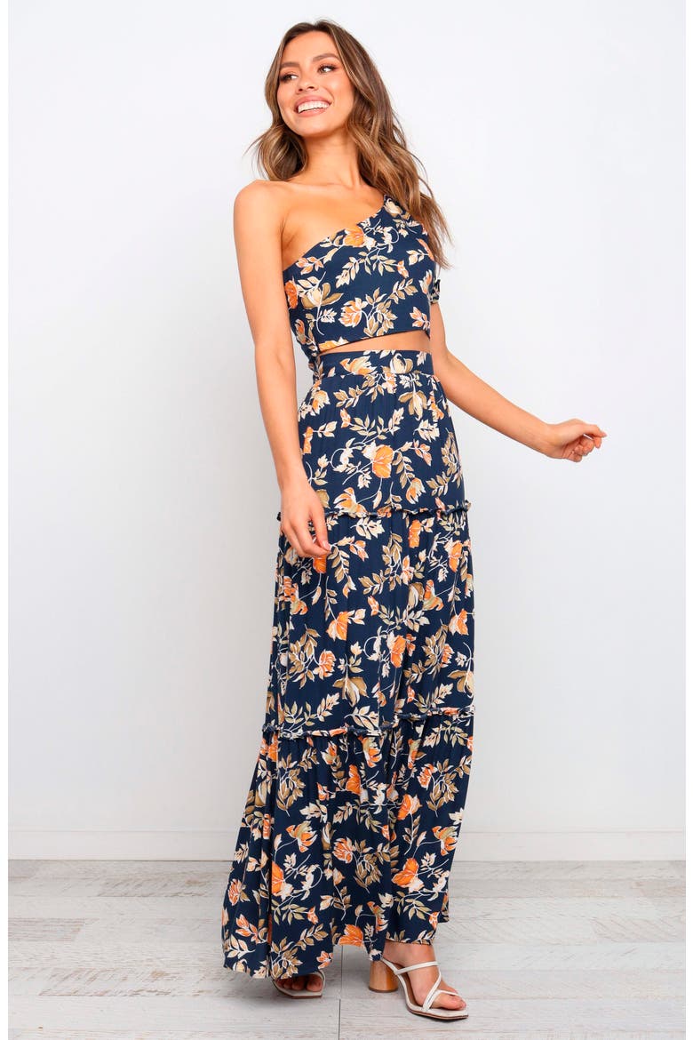 Aimee One-Shoulder Crop Top, Alternate, color, NAVY