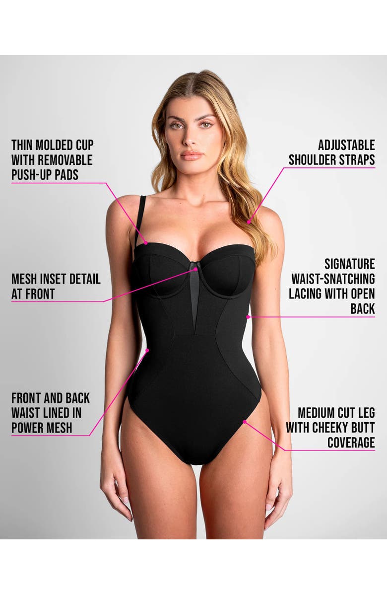 TA3 Mega Sculpting Push-Up One-Piece Swimsuit, Alternate, color, Black