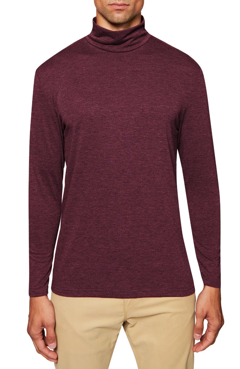 CONSTRUCT Solid Mock Neck Long Sleeve Shirt, Main, color, Burgundy