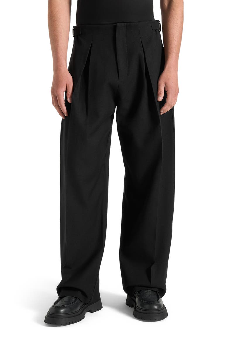 Lior Box Pleat Wide Leg Trousers, Main, color, Black