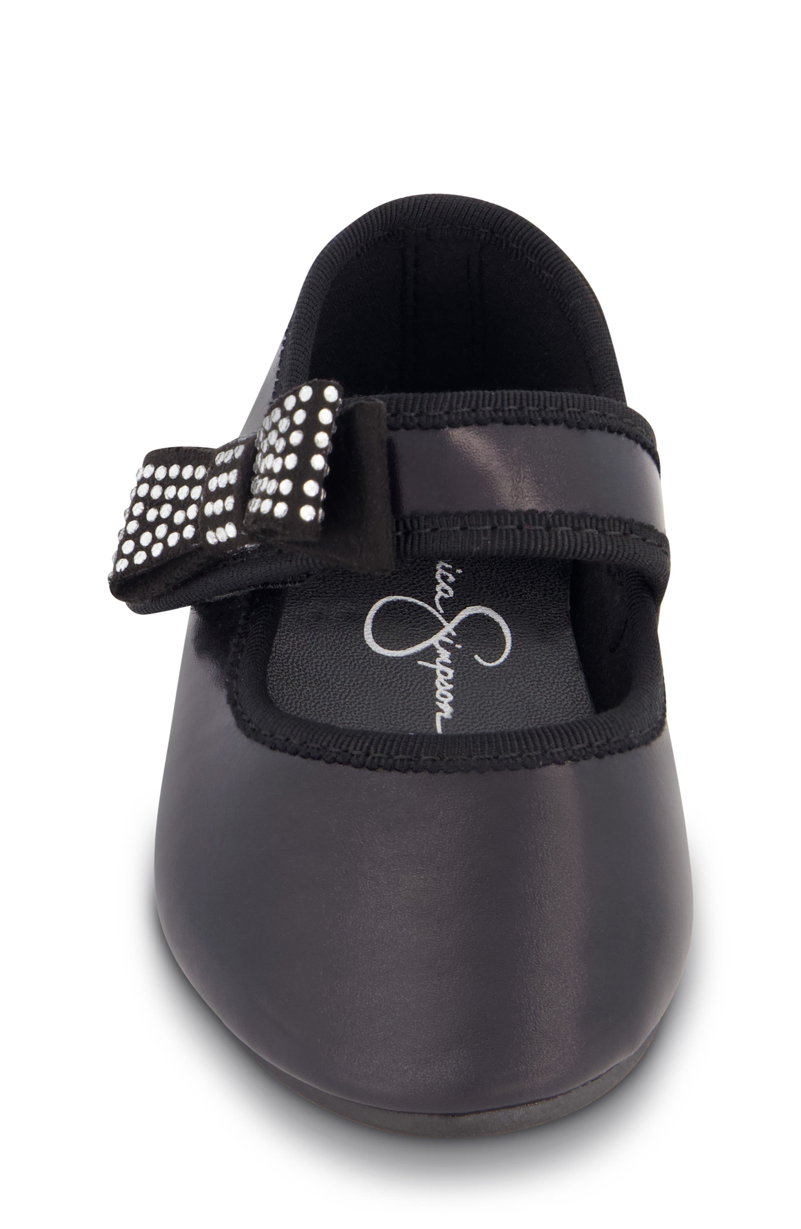 Jessica Simpson Kids' Amy Crystal Mary Jane Flat, Alternate, color, Black