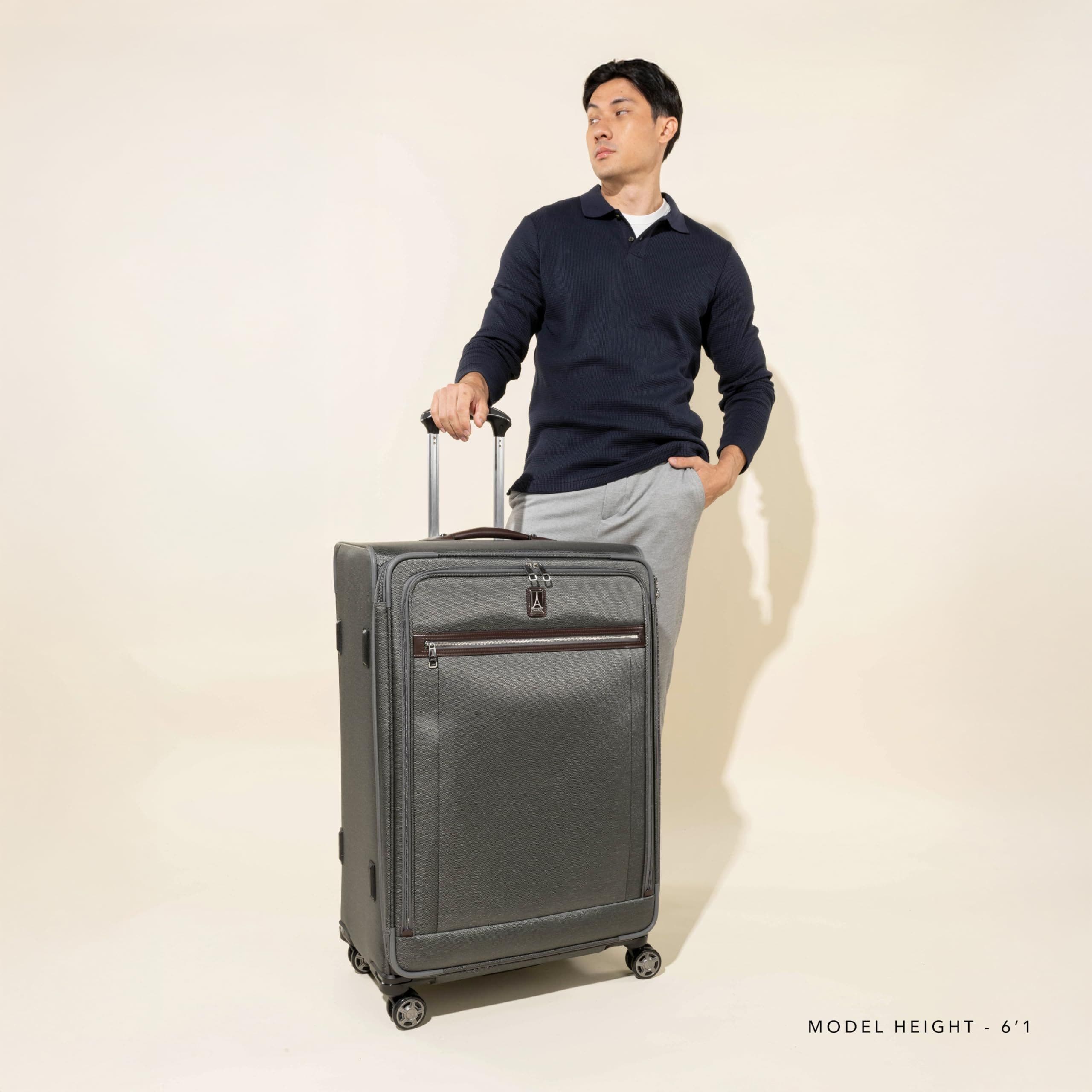 TRAVELPRO Platinum Elite Softside Expandable Large 29-Inch Checked Luggage, Alternate, color, Shadow Black