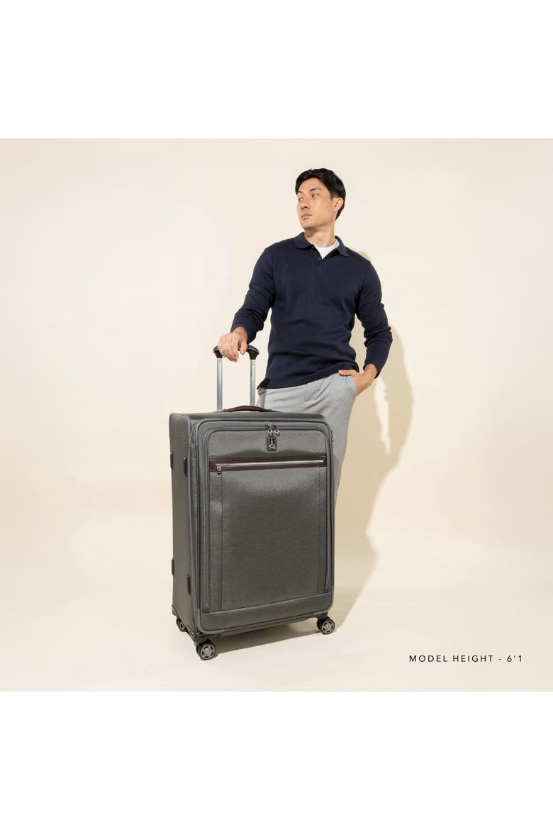 Platinum Elite Softside Expandable 29" Large Checked Spinner Luggage, Alternate, color, Dark Blue