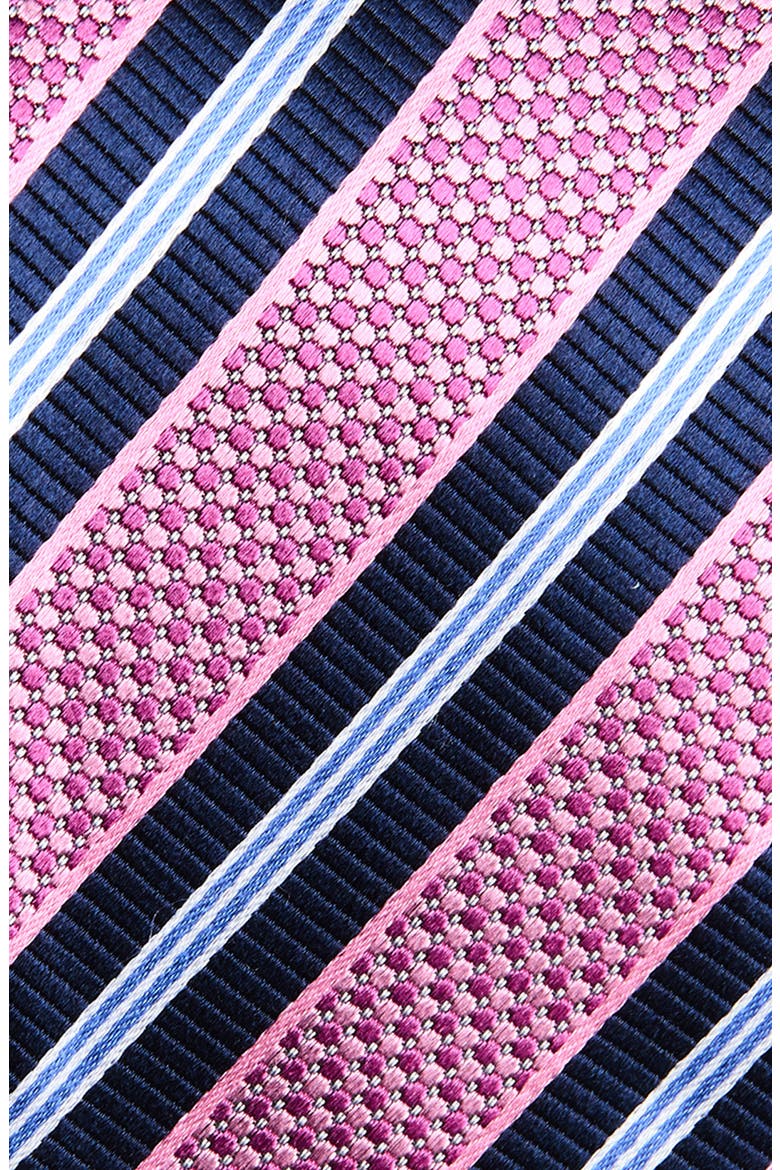 Stripe Silk Tie, Alternate, color, PINK