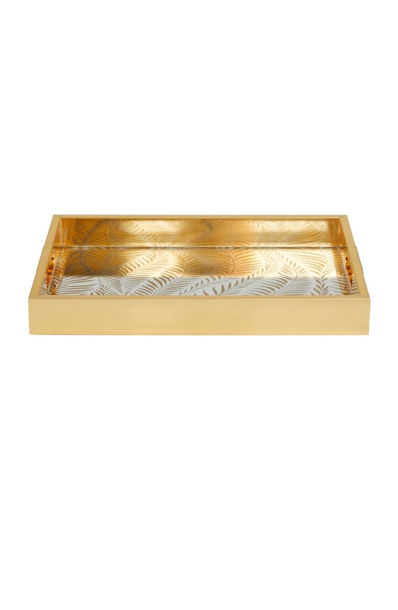 VIVIAN LUNE HOME Gold Plastic Mirrored Geometric Tray - Set of 2, Alternate, color, 