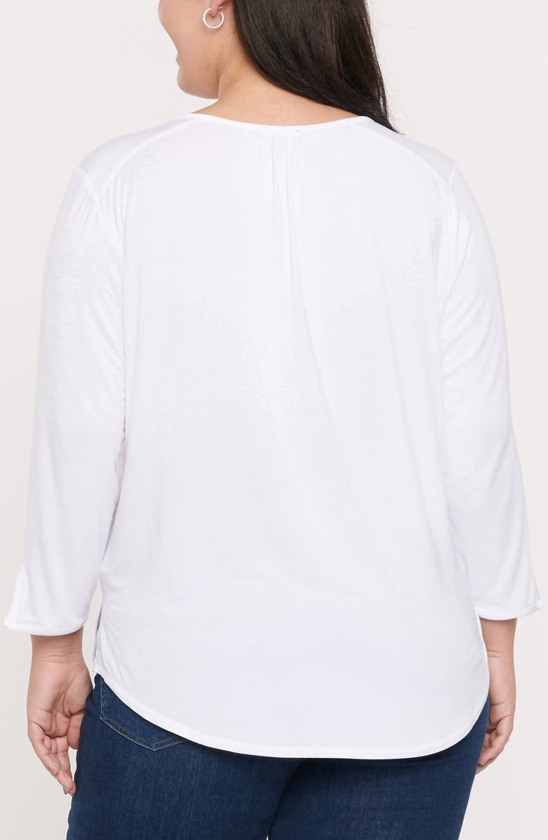 NYDJ Perfect Long Sleeve Top, Alternate, color, Optic White