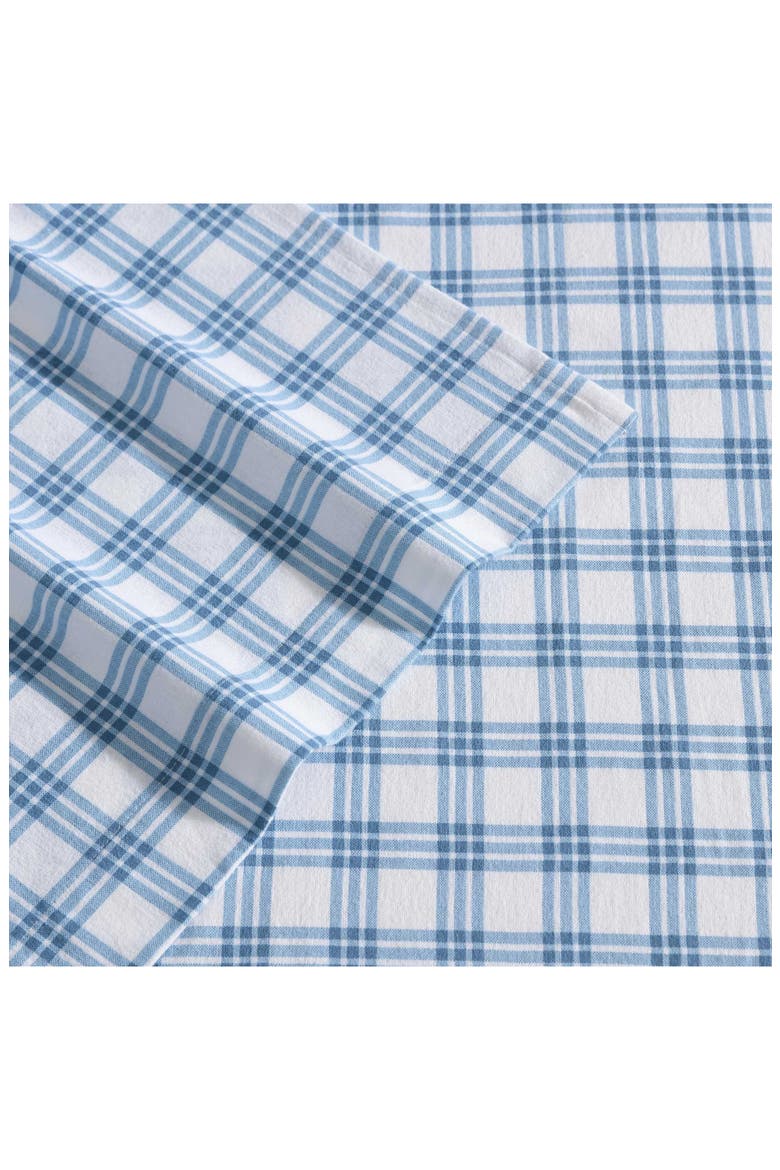 Arrowhead Tartan Plaid Print Flannel Sheet Set, Alternate, color, LIGHT / MEDIUM BLUE