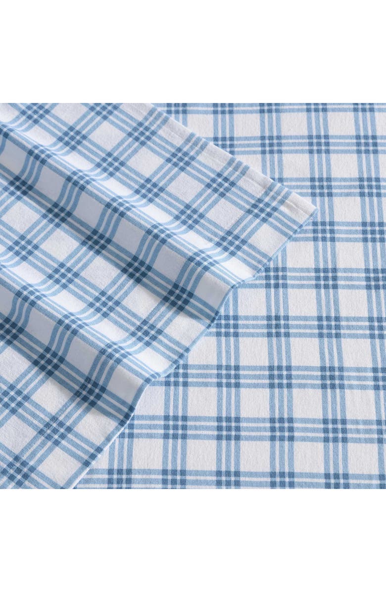 Eddie Bauer Arrowhead Tartan Plaid Print Flannel Sheet Set, Alternate, color, Light / Medium Blue