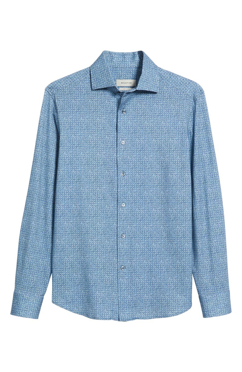 Bugatchi OoohCotton<sup>®</sup> Devon Abstract Print Button-Up Shirt, Alternate, color, Cobalt