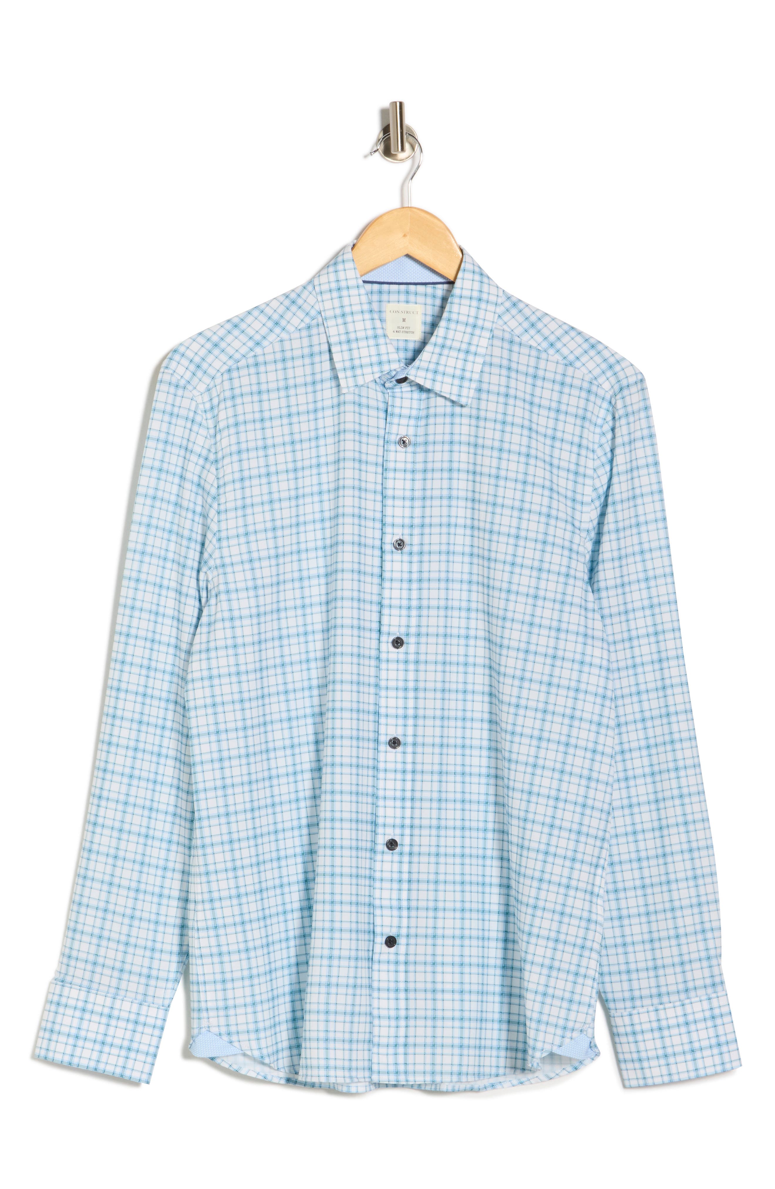 CONSTRUCT Slim Fit Plaid Stretch Button-Up Shirt