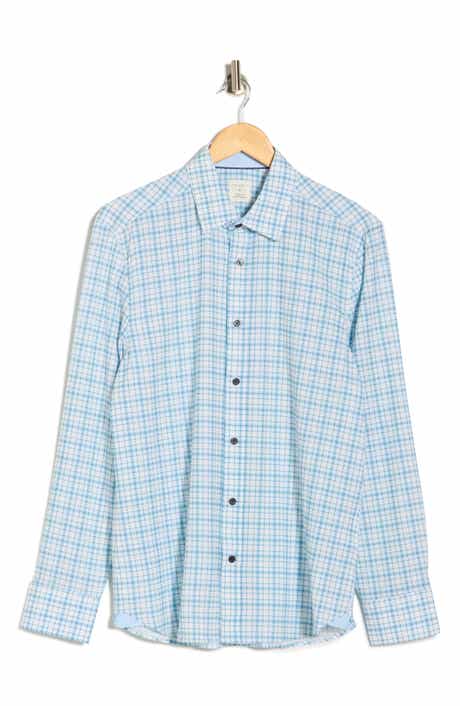 CONSTRUCT Slim Fit Plaid Stretch Button-Up Shirt