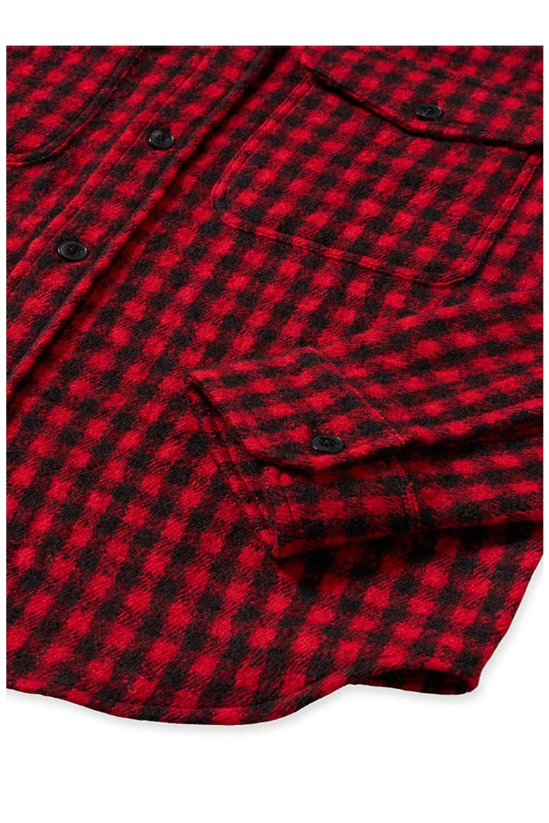 Anker Wool Check Shirt with Pockets, Alternate, color, RED