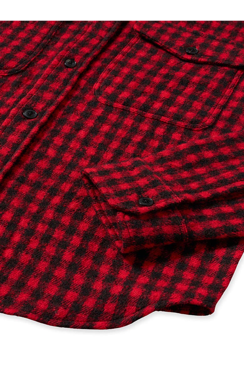 Fortela Anker Wool Check Shirt with Pockets, Alternate, color, Red