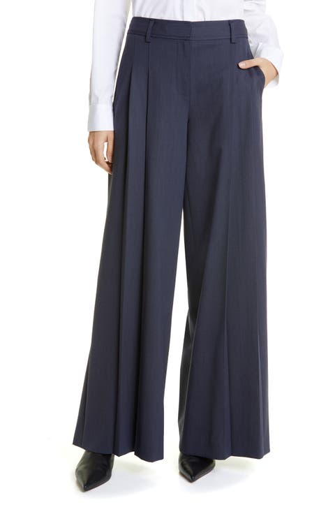 New Didi Pleat Wide Leg Wool Pants