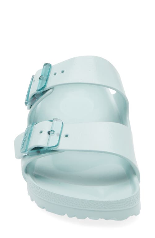 Shop Birkenstock Arizona Stealth Buckle Eva Slide Sandal In Surf Green