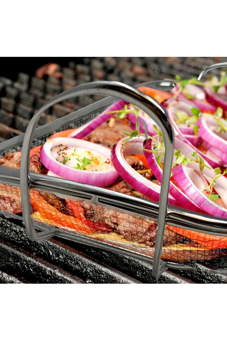 Stainless Steel Grilling Basket, Alternate, color, Silver