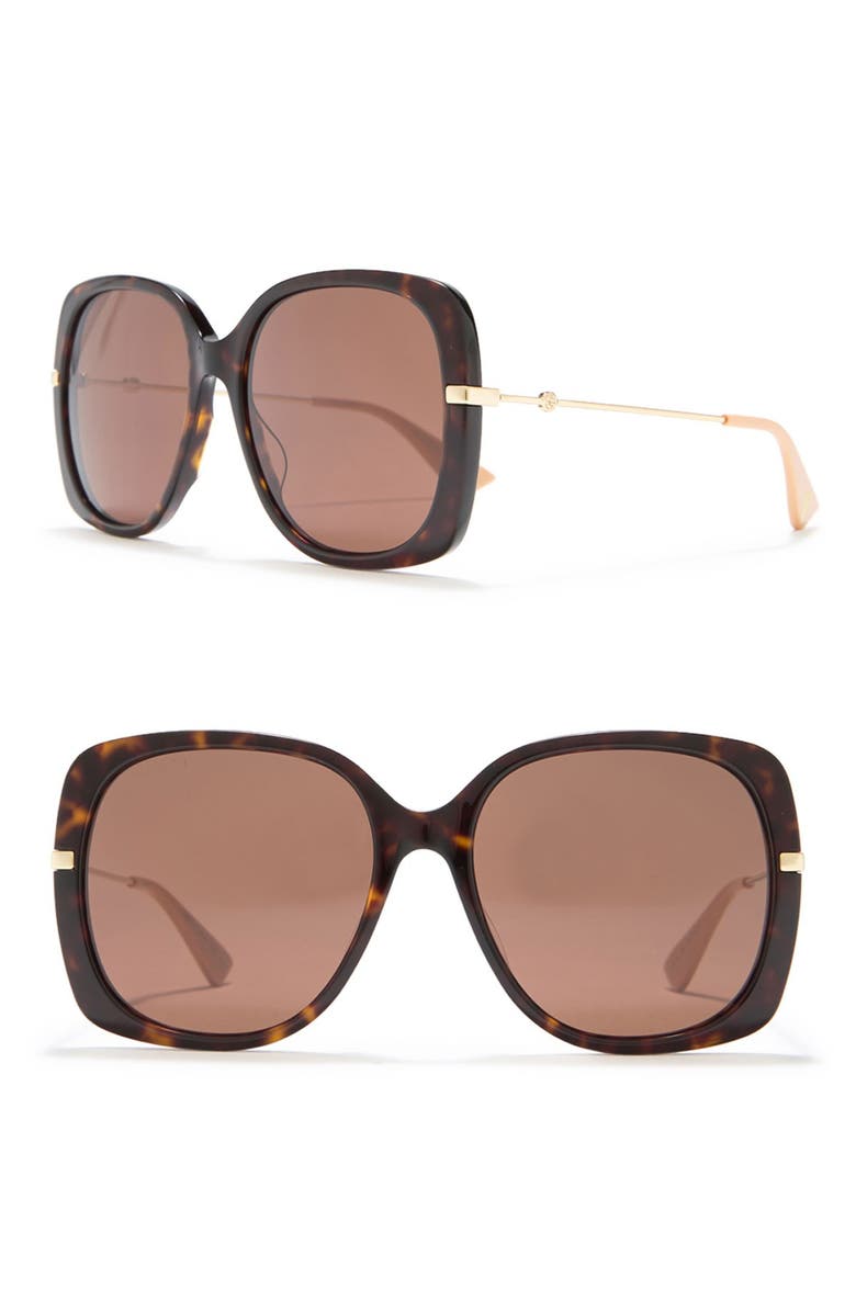 Gucci 57mm Butterfly Sunglasses, Main, color,