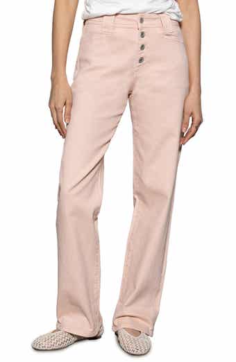 Sanctuary Luna Button Fly High Waist Cuff Straight Leg Jeans