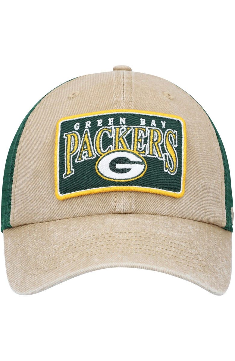 '47 Men's '47 Khaki Green Bay Packers Dial Trucker Clean Up Adjustable Hat, Alternate, color, 