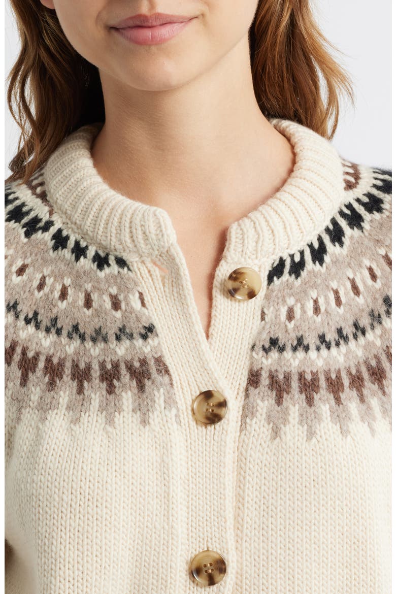 Clarke Cardigan, Alternate, color, OATMEAL OLYMPIA FAIR ISLE
