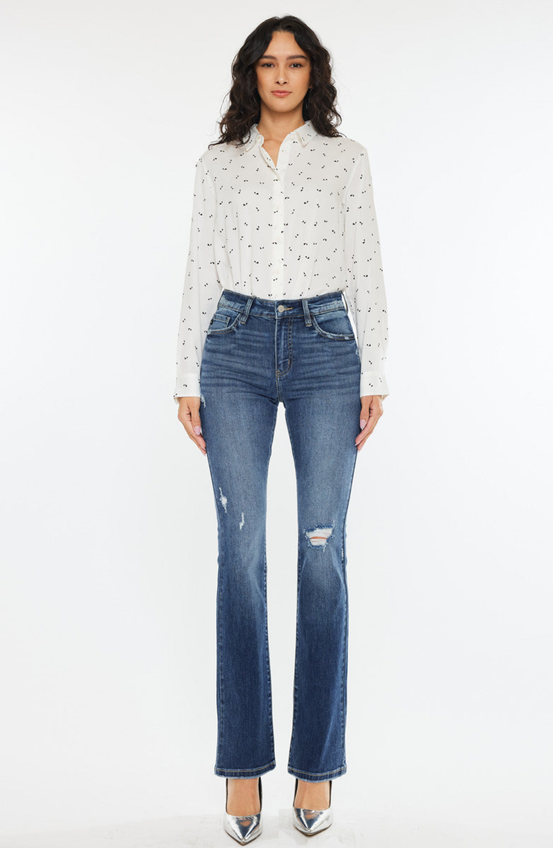 KanCan Brooklyn Essentials High Rise Skinny Bootcut Jeans, Main, color, Dark Wash